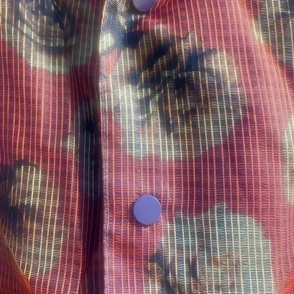 Nova Men Santa Rosa Textured Cropped button up shirt in pink & blue EUC size LG - Picture 3 of 7